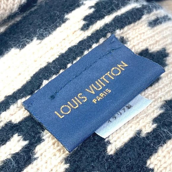 LOUIS VUITTON Leopard print Snood LV Rheogram Sequin Scarf Brown/Black - Picture 8 of 8